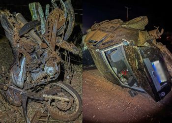 Grávida e outras duas pessoas morrem em batida entre carro e moto na MT-240